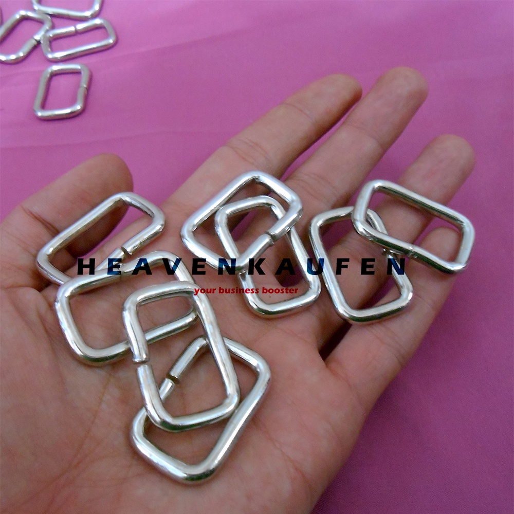 Ring Kotak Tas 2,5 cm Tebal 3 mm Nikel Silver Murah Ecer Grosir