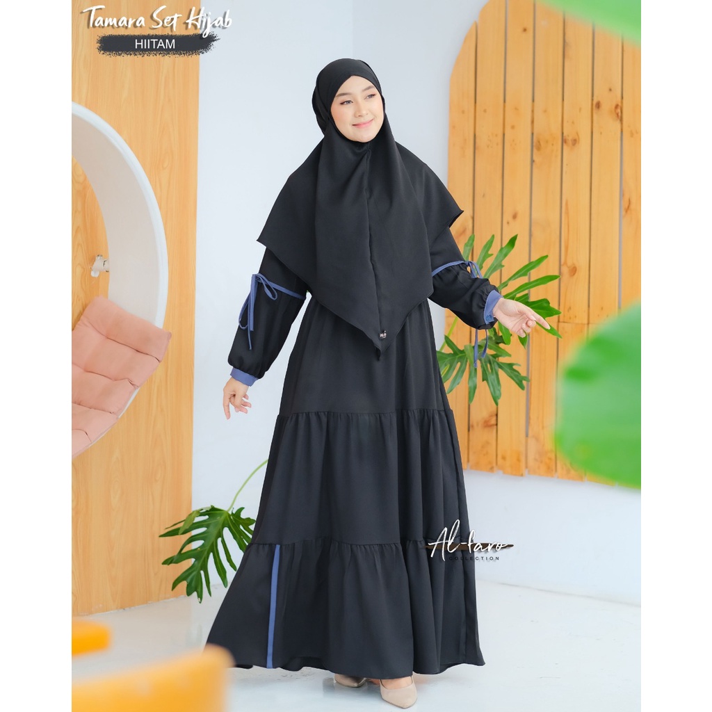 GAMIS RAFISA LIANA ORI zahin set hijab dan TAMARA ALFARO syari wanita remaja terbaru ootd model kekinian layer kancing new muslimah