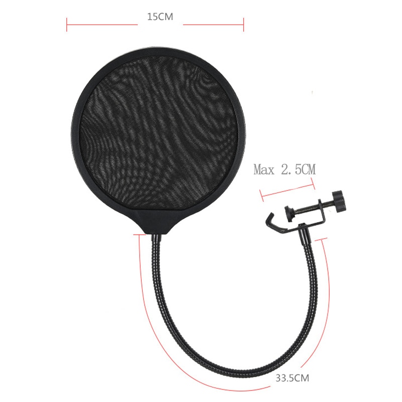 ⭐ready⭐ Dua lapisan Mic Pop Filter Studio Microphone WindScreen