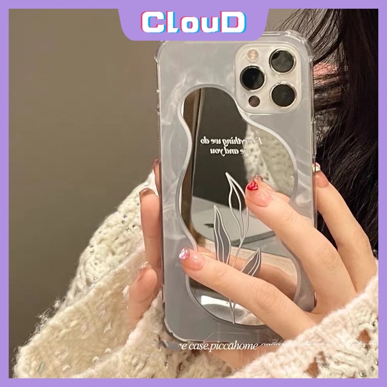 Soft Case TPU Motif Bunga / Bulan / Daun / Cermin Untuk IPhone 11 13 12 Pro Max 7 8 Plus XR X XS Max SE 2020