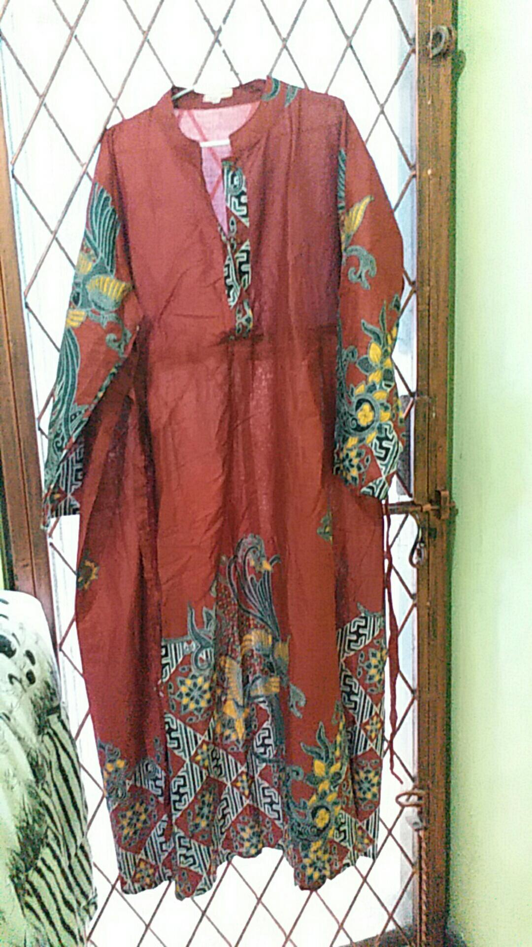 Gamis Batik Marun S M L Xl Xxl 3xl 4xl 5xl 6xl 7xl
