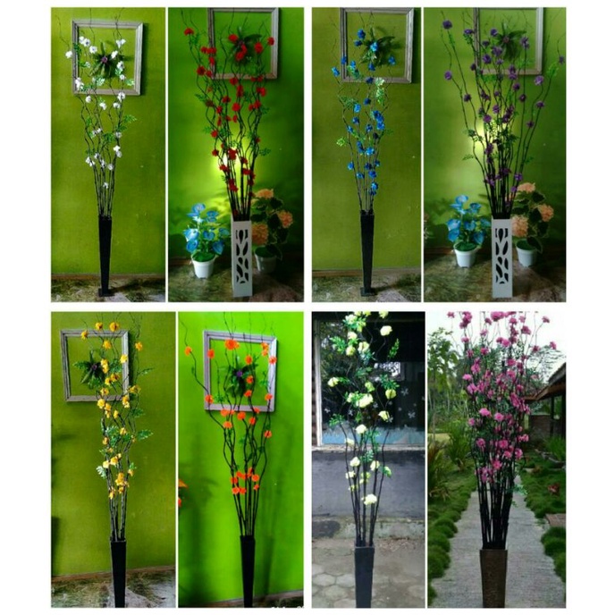 Bambu ulir anyelir bunga hias artificial imitasi palsu plastik