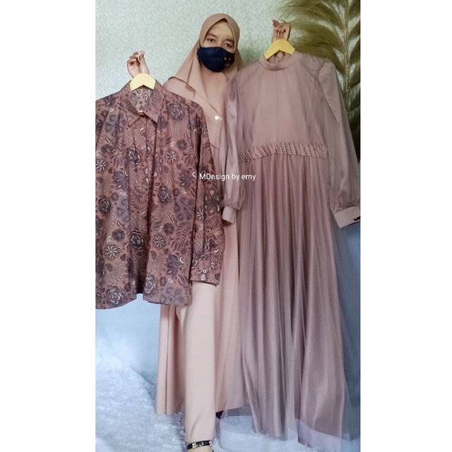 Gamis pesta Milo Double layer tille polos