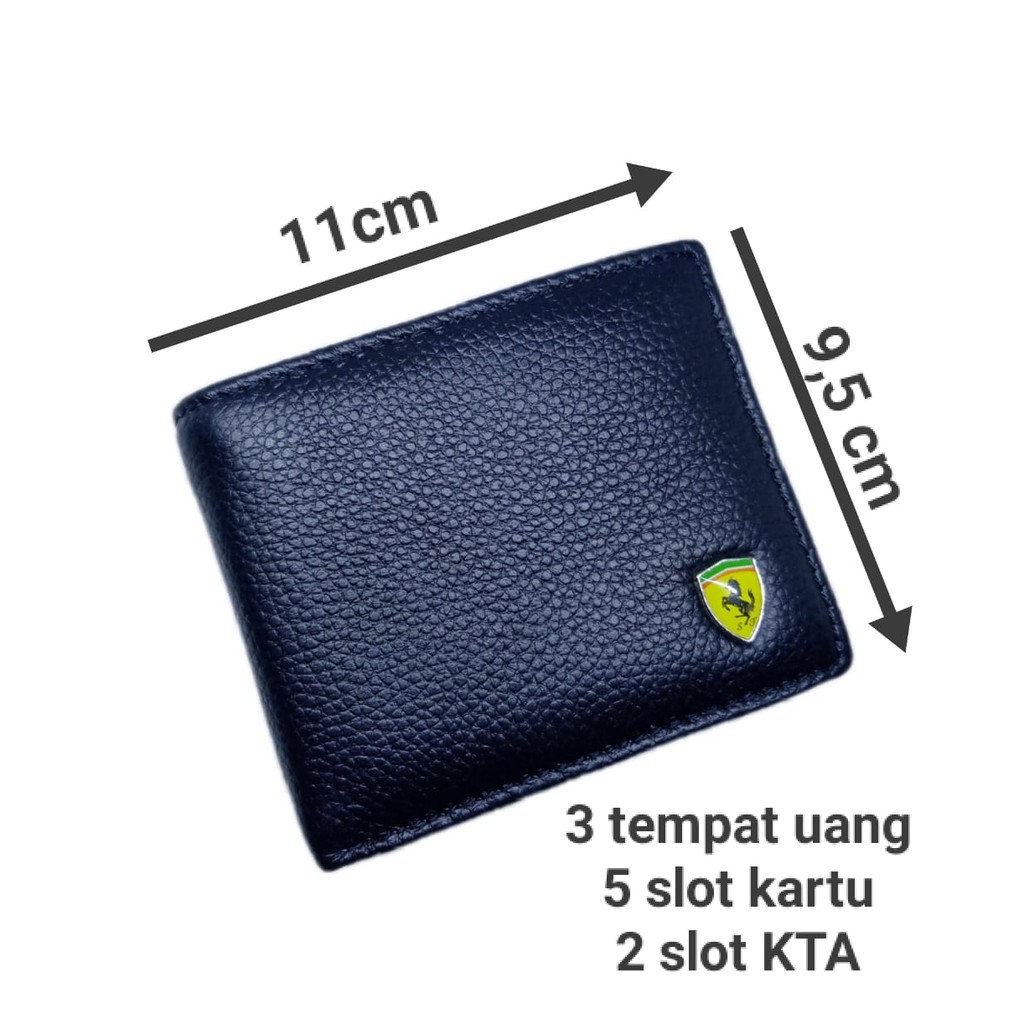 Dompet Kulit Asli Pria Lipat Ferrari 3004 Black DompetPria DompetKulit