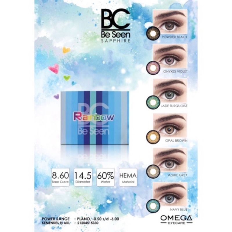 Softlens RAINBOW SAPPHIRE 14,5 MM Minus By Omega / Soflen Rainbow Sapphire / Rainbow Sapphire By Omega