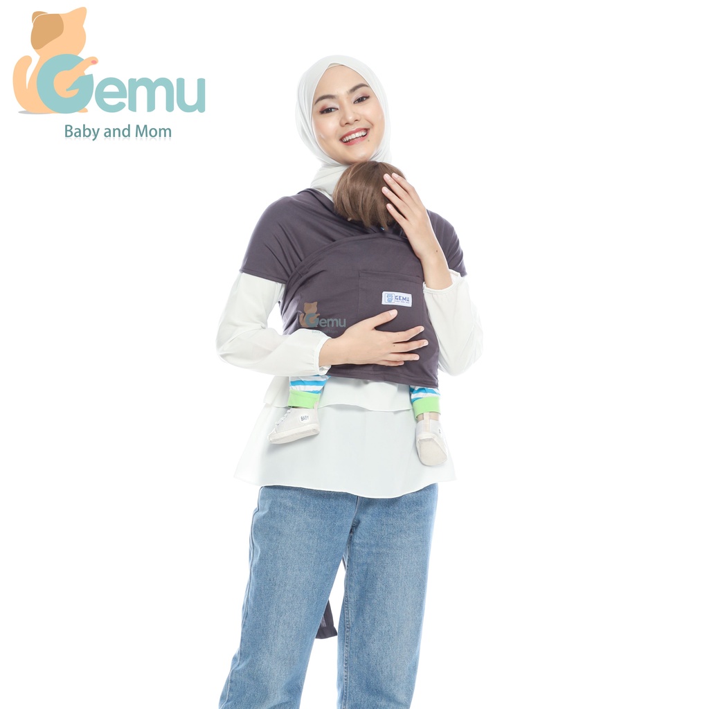 Gendongan Bayi Depan M Shape Baby Wrap 3in1 Geos Baby Instan Premium with Sash Belt GEMU