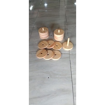 Tatakan Gelas Kayu Set isi 6 / Alas Gelas MODEL DONAT / Coaster Set