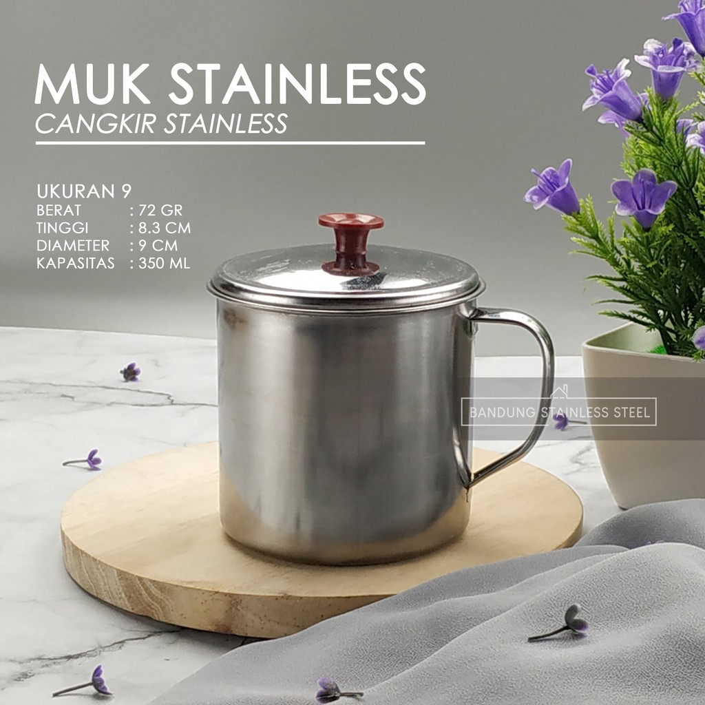 Muk Kopi Teh serbaguna murah 9 Cm / Muk Murah cangkir stainless