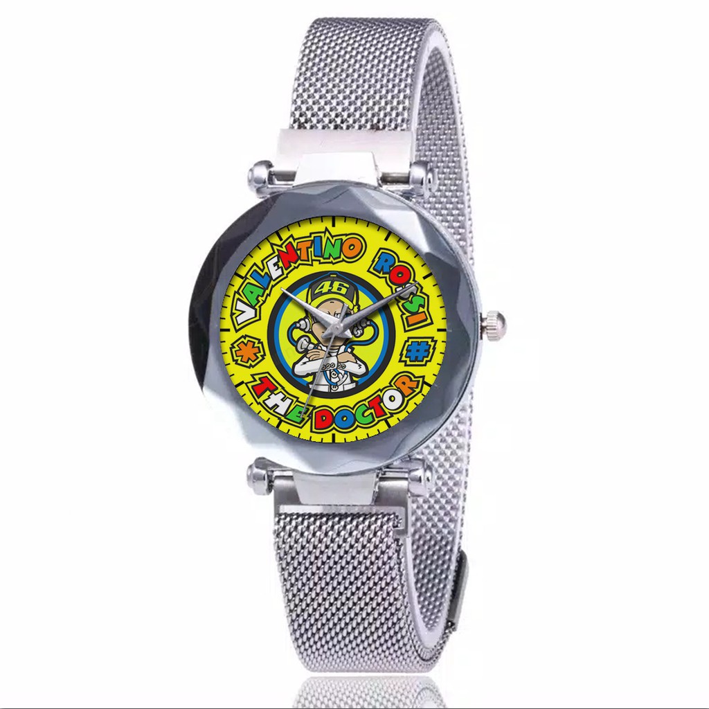 Jam Tangan Wanita Custom - VALENTINO ROSSI 46 MOTIF 2 Free Box &amp; Batre Cadangan