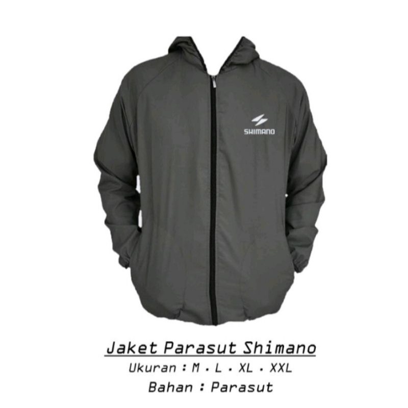 jaket parasut olahraga shimano bersepeda/lari/gym joging/mancing