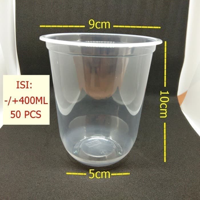 ONLY GELAS 16 Oval ISI 50 - Gelas Boba - Plastik Xin Fu Tang - Gelas Minuman 16 oz