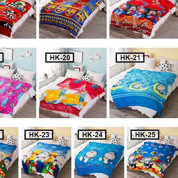 ☛ - Selimut Bulu Motif Doraemon Ukuran 150cmx200cm - Selimut Karakter Anak Lembut Tebal - HK ♪