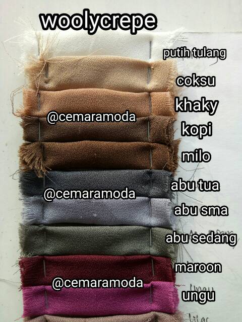 Kain woolycrepe PER 0.5meter / wollycrepe wolicrepe / wolycrepe / wollicrepe / wollicrep / wollycrep / kain kebaya hijab instant jilbab instan kerudung pasminah segitiga gamis