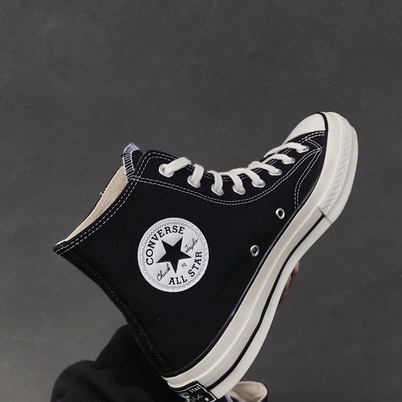 [BAYAR DI TEMPAT] SEPATU CONVERSE 70S HIGH BLACK WHITE PREMIUM EGRET ORIGINAL CHUCK TAYLOR CONVERS