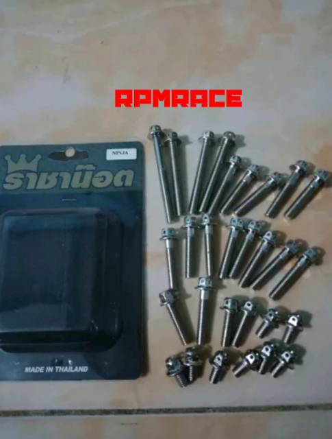 Baut Probolt chrome Thailand Blok Mesin Ninja R Rr Baut Mesin Probolt Ninja R Rr Thailand Chrome