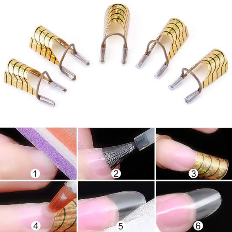 5pcs Nail form reusable cetakan form nail extension / nails form kertas extension kuku