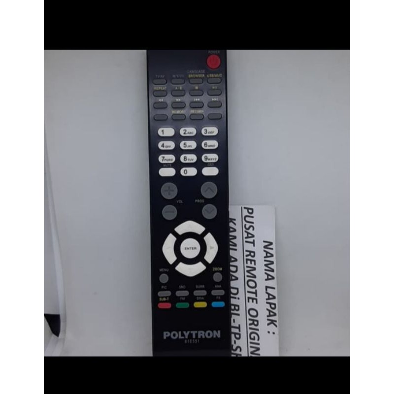 REMOTE REMOT TV POLYTRON LED LCD SERI TV PLM OTIGINAL ASLI