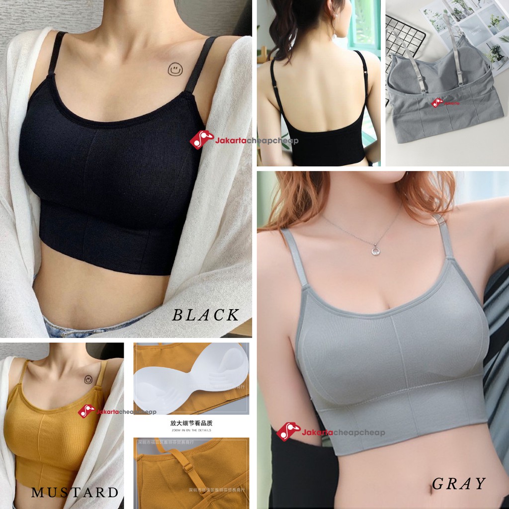 JC072 Pakaian Dalam Wanita Bra Polos Yoga Bra Push Up Tanpa Kawat Sport Bra