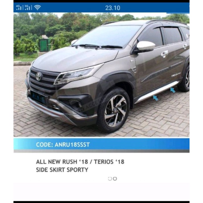 0Side SKIRT list body kit all new Rush/Terios 2018