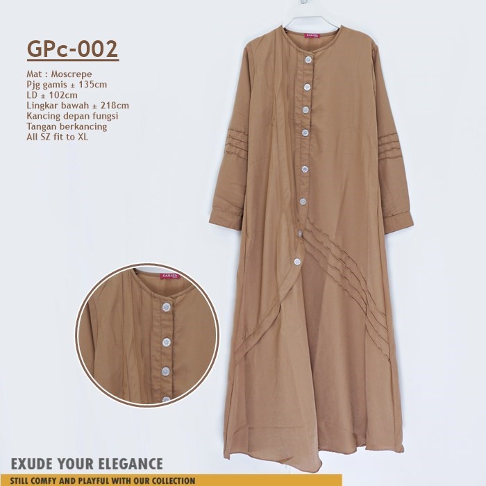 Gamis Polos Rempel Terbaru bahan Moscrepe kode GPc