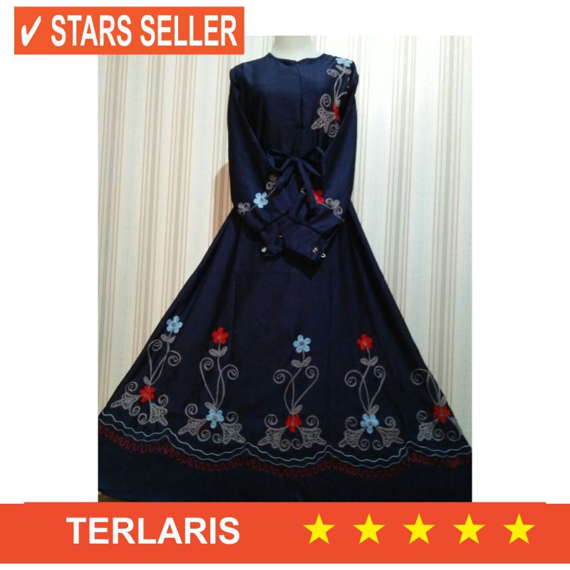 VANILA HIJAB MURAH BARU DRESS JUMBO BESAR LD 110 XL XXL XXXL / Gamis baloteli sulam rajut. bukan