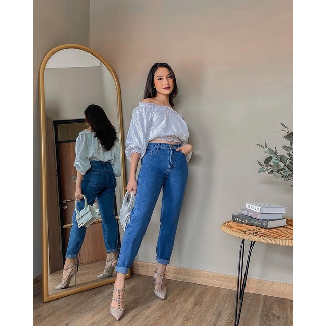 Highwaist Baggy Jeans / Boyfriend Jeans 57 - 58 Boyfriend Wanita jeans wanita