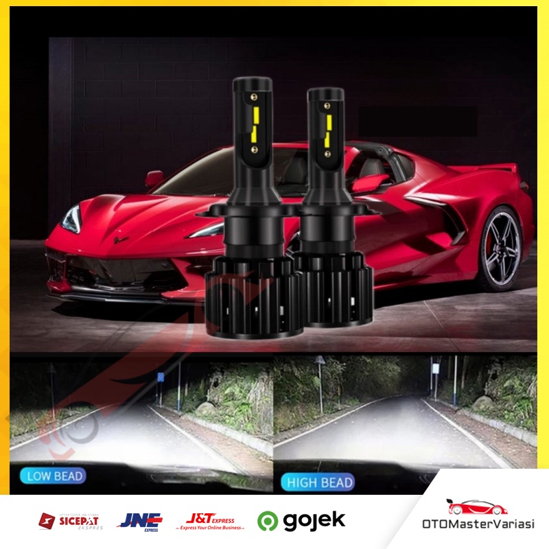 Lampu LED Mobil H4 Super Terang Lampu Utama Mobil LED Putih 6000K Sepasang 2 pcs Kualitas Premium