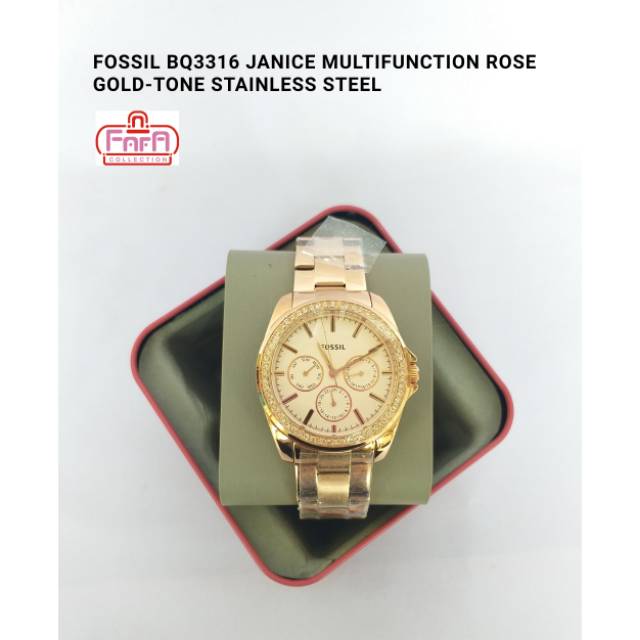 FOSSIL BQ3316 JANICE MULTIFUNCTION ROSE GOLD-TONE STAINLESS STEEL