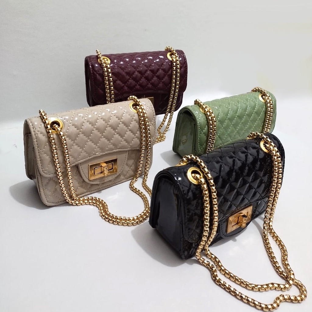 slingbag mini tas selempang wanita korea tas sling bag kecil tas wanita terbaru sling bag rantai