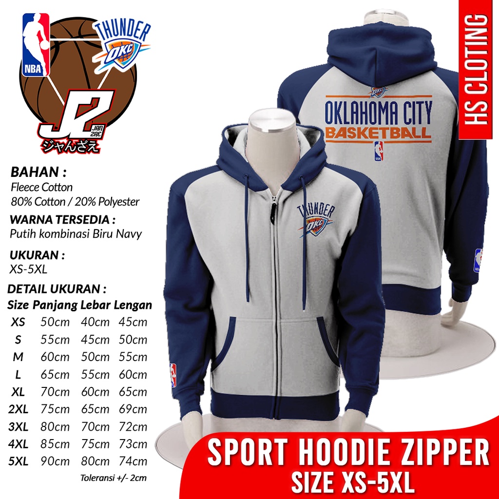Hoodie Zipper XS-5XL OKC OKLAHOMA CITY THUNDER NBA Basketball Western Conference Team Pullover Zippe