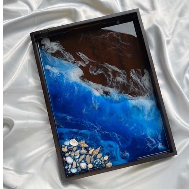 resin tray nampan resin kayu