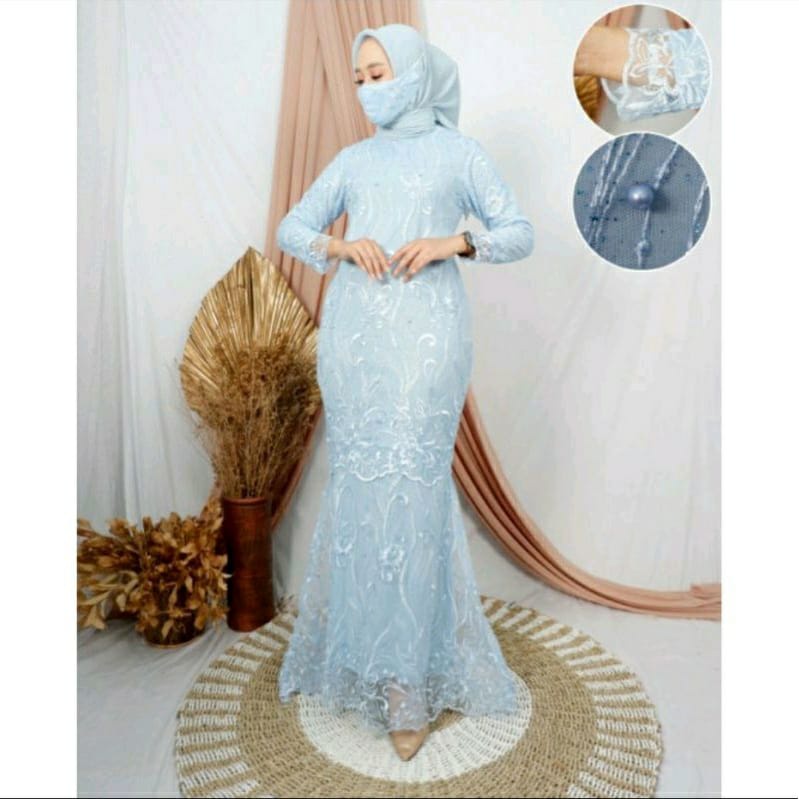 Kebaya Gamis / Gamis Brukat Pesta / Gamis Pesta Terbaru / Gamis Brokat / Gamis Duyung / Gamis Tille