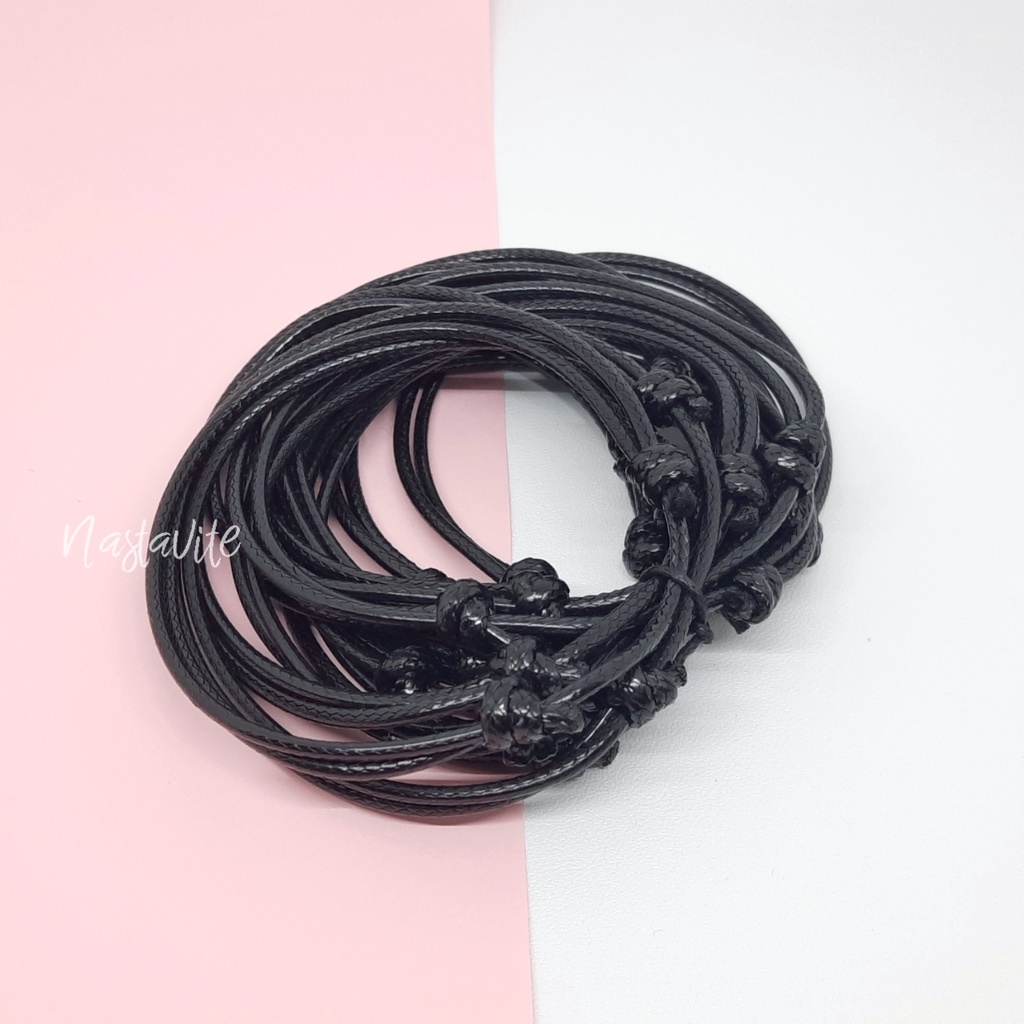 Gelang hitam polos tali korea 2mm