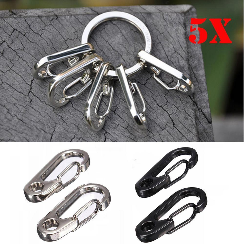 CHOOKYY 5pcs Stainless Steel Carabiner EDC Klip Alat Split Ring