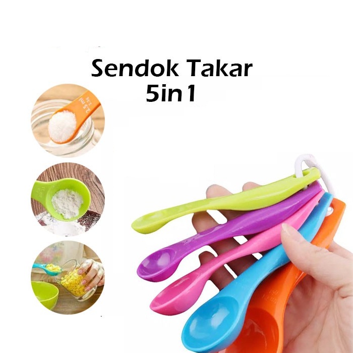 FUTAKO Sendok Takar Sendok Takaran Measuring Spoon 1 SET 5 SENDOK