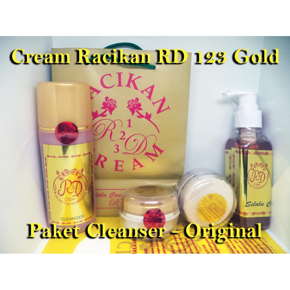 EXLUSIVE paket CLEANSER cream RD 123 gold cream RD gold paket CLEANSER PLASTIK TERLARIS