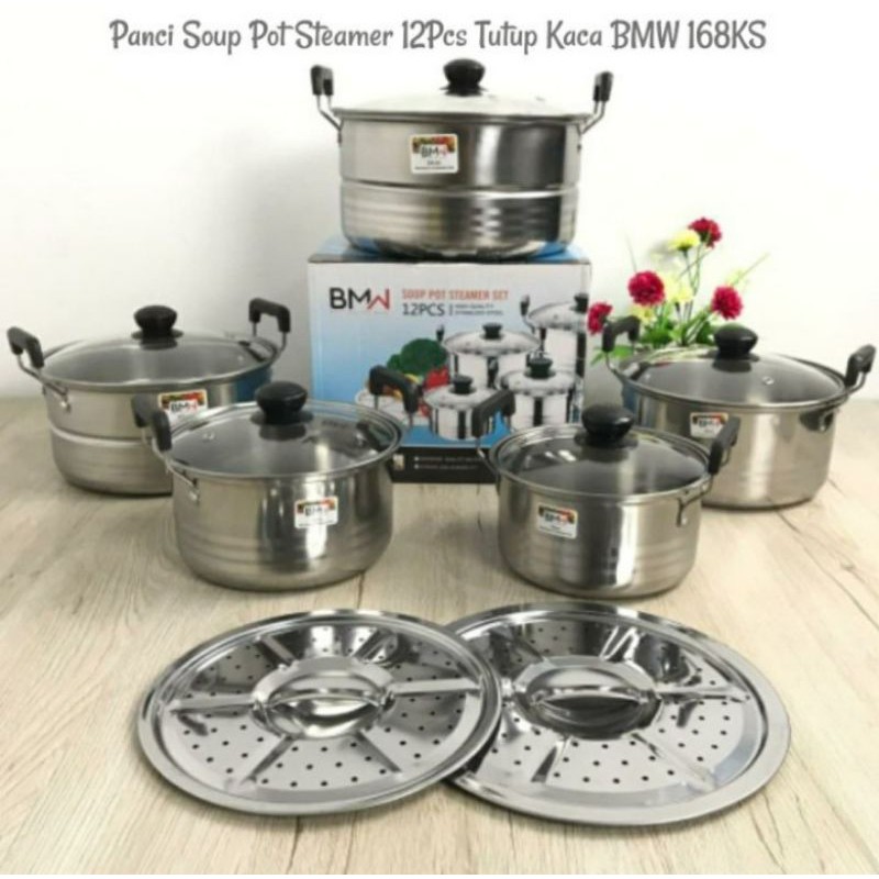 soup pot steamer set 12 pcs