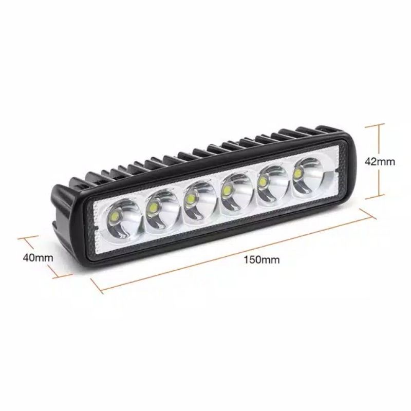 Lampu Tembak Sorot 24 Volt CWL 6 Mata Lurus LED Bar Cree Truk Bus Tronton Fuso Canter Light Bar WorkLight Besi Truck Bis Motor Mobil Offroad Panjang Bracket Fokus Pabrik Ledbar 24V Waterproof