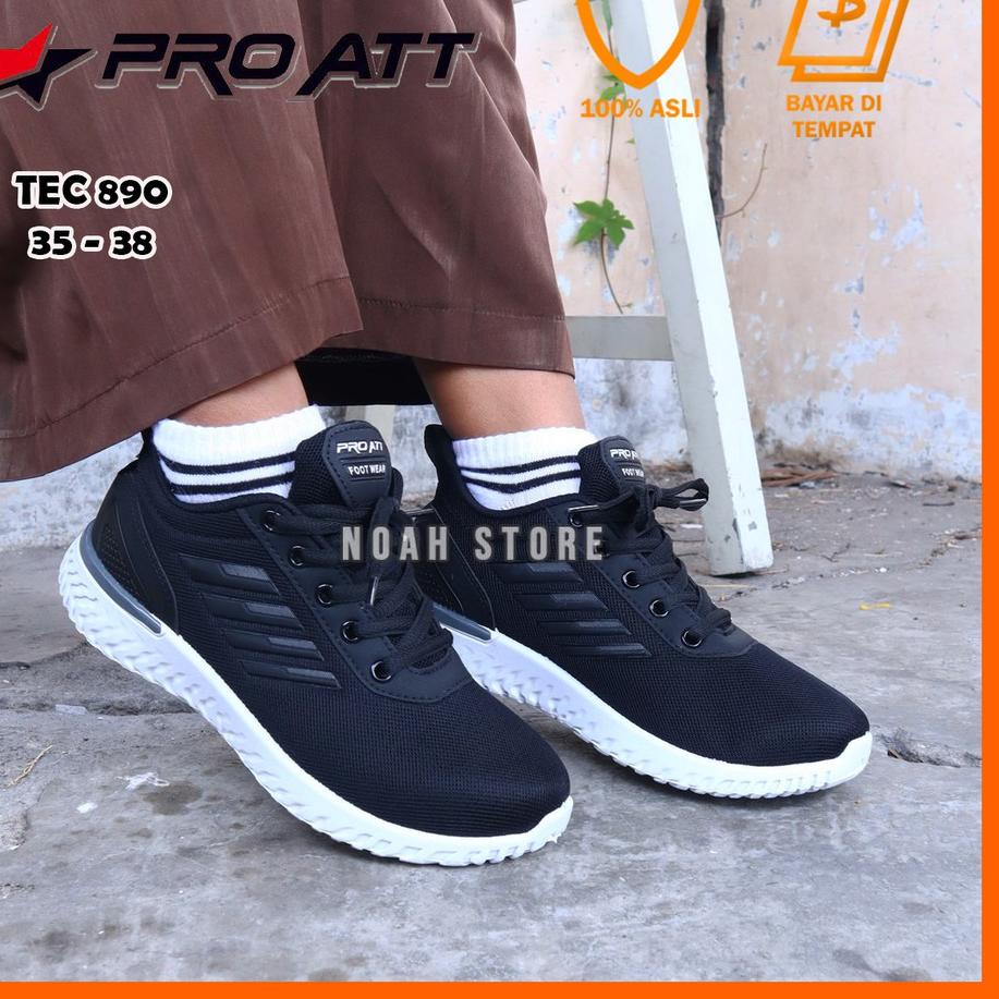 ㊔ NOAH - PROMO Sepatu Sekolah Anak PRO ATT TEC 890 35 - 38 / Sepatu Sekolah Hitam / Sepatu Sneakers