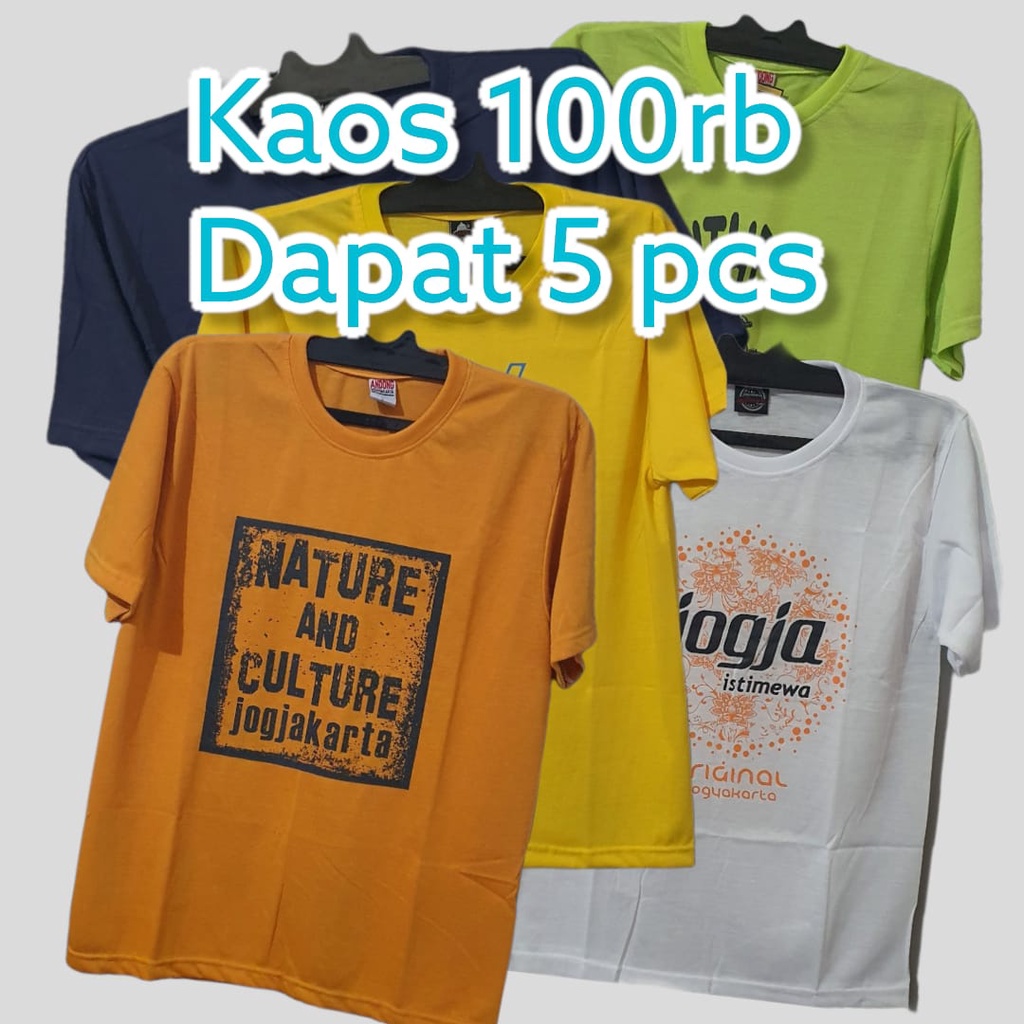 Paket Kaos Jogja [LANGSUNG DARI PABRIK] [HARGA RESELLER] Kaos Polos Bahan Cotton, Kaos Unisex Cewek Cowok Casual