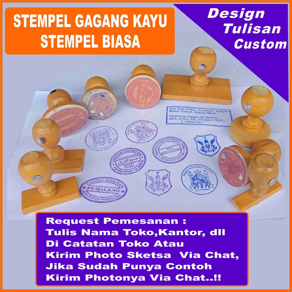 Jual Stempel Nama Stempel Biasa Runaflek Stempel Gagang Kayu Indonesia ...