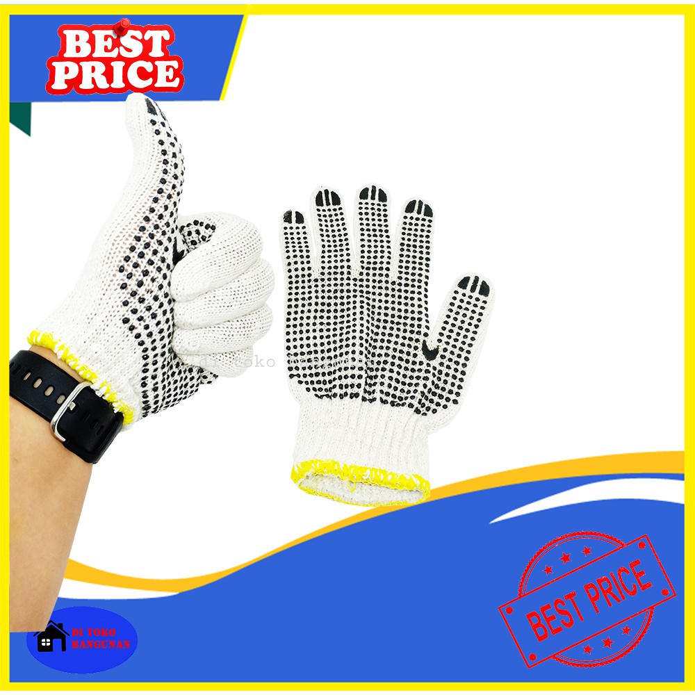 Sarung Tangan Bintik Arwana Safety Glove Full Jari Bintik