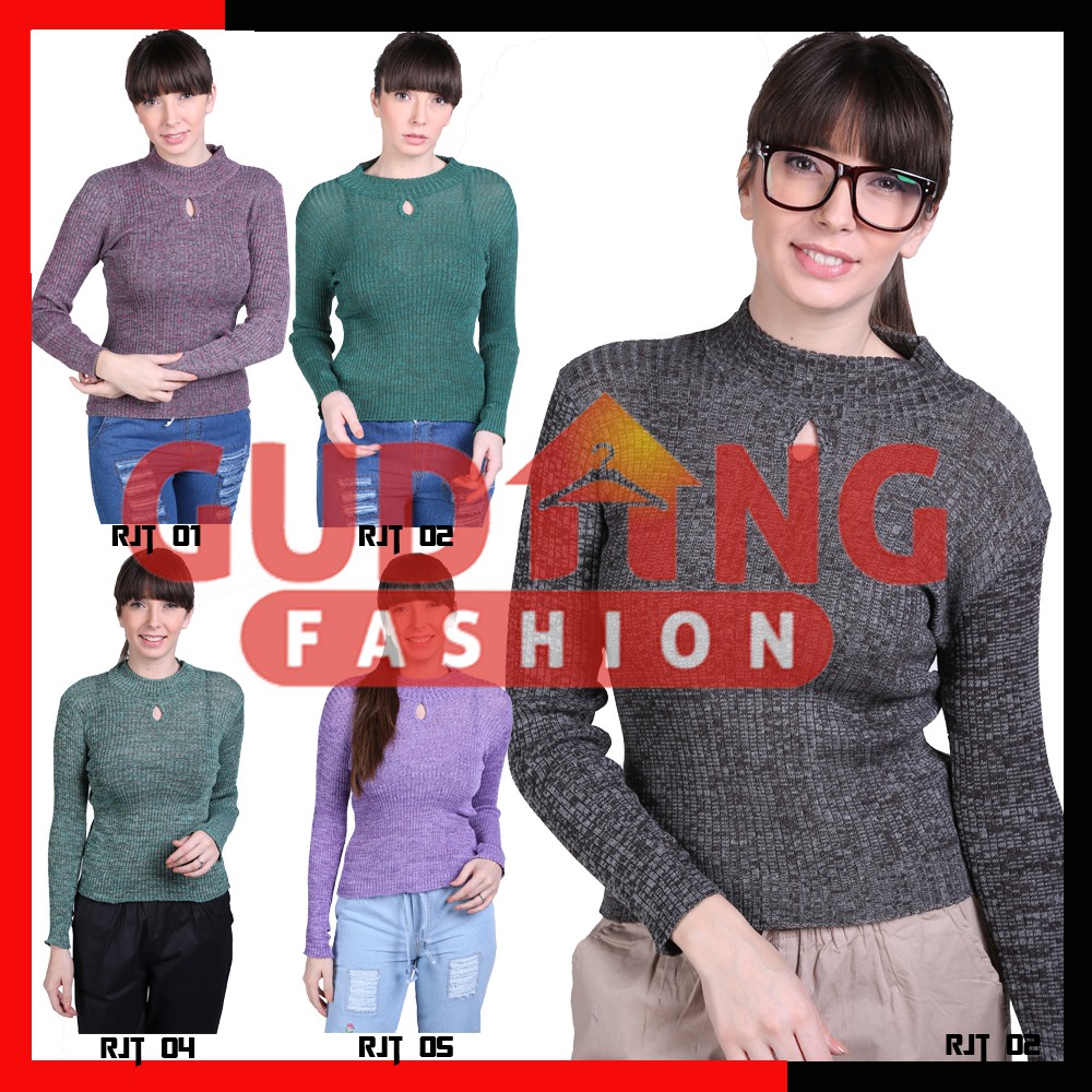 Sweater Polos Wanita - Rajut (COMB)