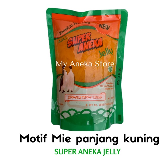 Jelly motif mie panjang kuning orange putih  “Super Aneka Jelly”