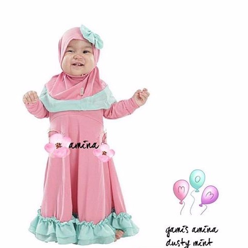 Gamis amina / baju anak murah / baju muslim anak murah