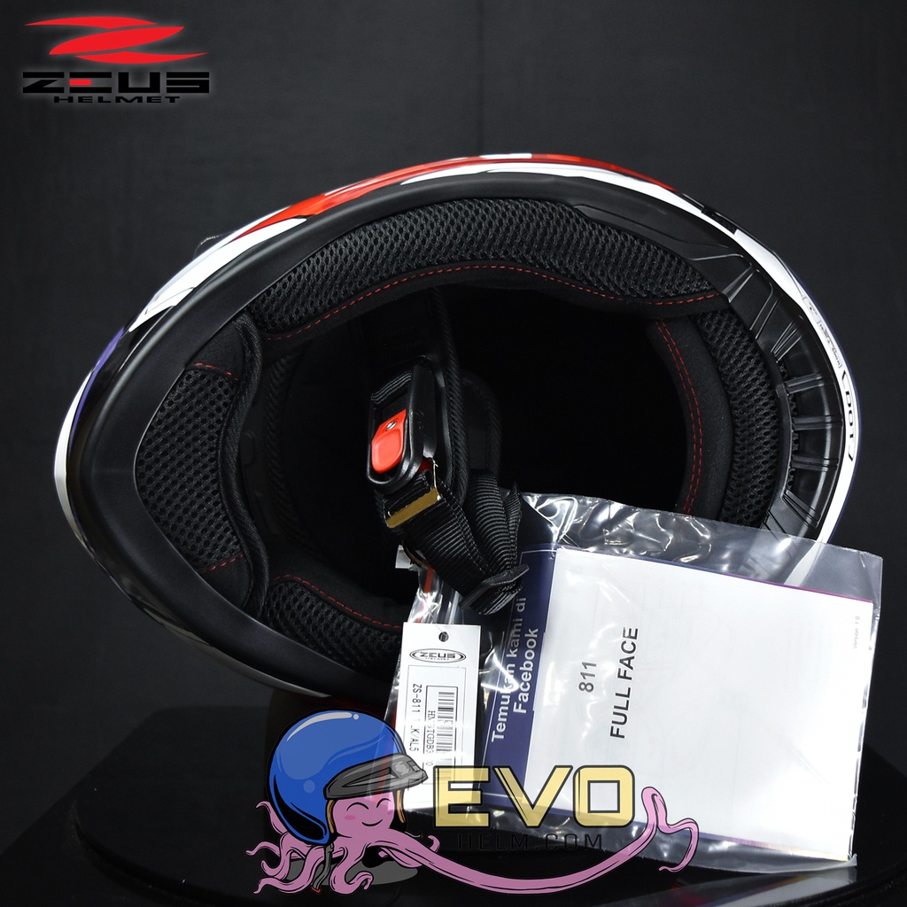 HELM ZEUS FULL FACE BLACK AL5 BLUE - FREE SMOKE VISOR ZEUS ORIGINAL ( ONGKIR 2KG )