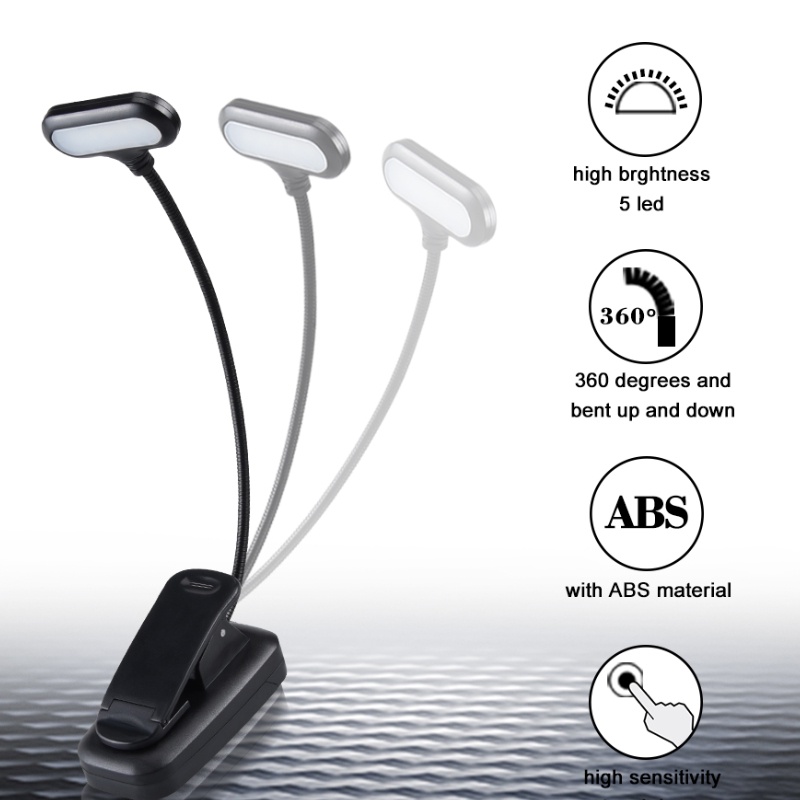 [ Clip-on Adjustable Flexible Gooseneck LED Desk Lamp For Office &amp; Household Study Students Reading ]