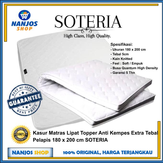 Kasur Matras Lipat Topper Anti Kempes Extra Tebal Pelapis S Grade Size 180 x 200 SOTERIA