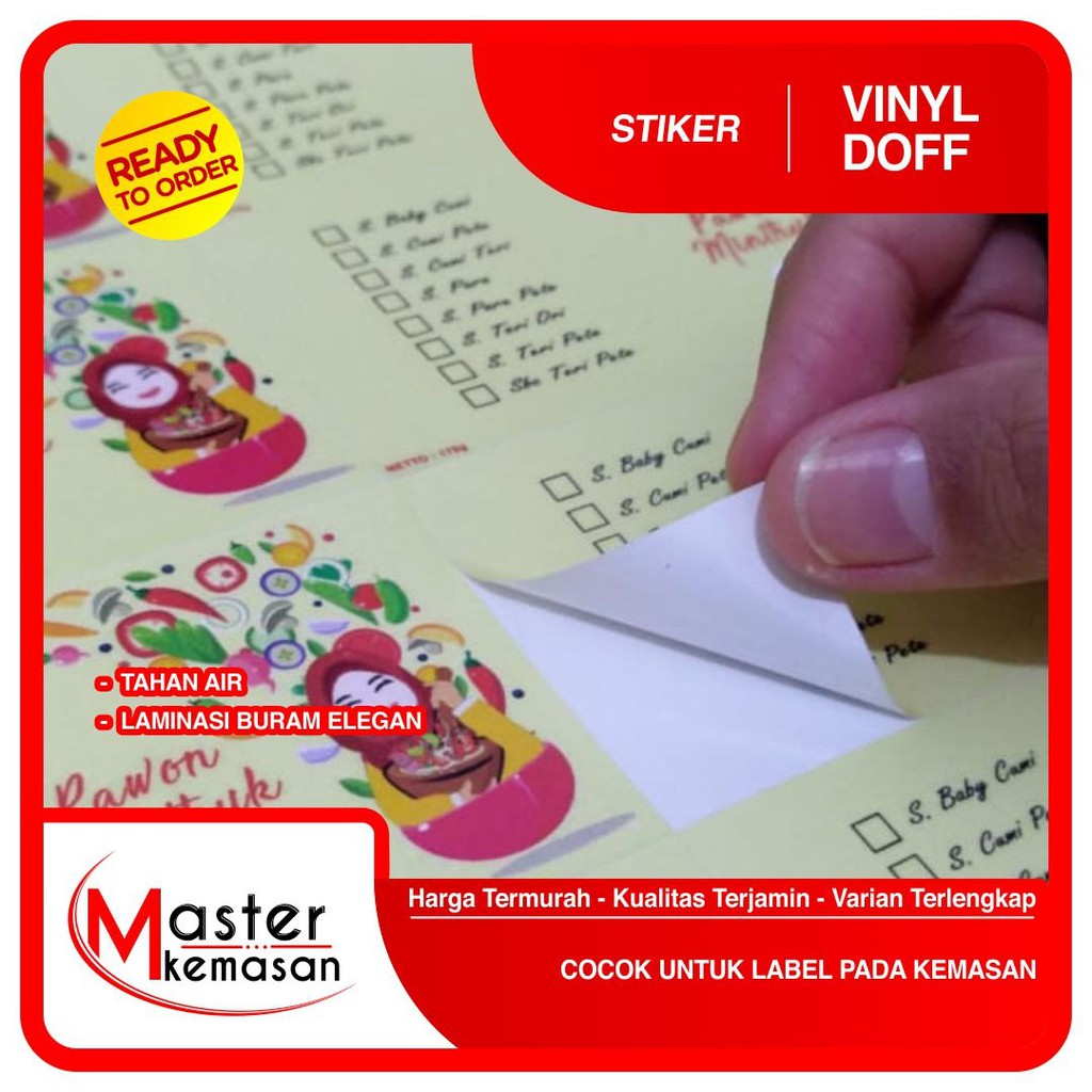 

CETAK STIKER CROMO VINYL A3 DOFF ATAU GLOSSY (PRINT & CUT)