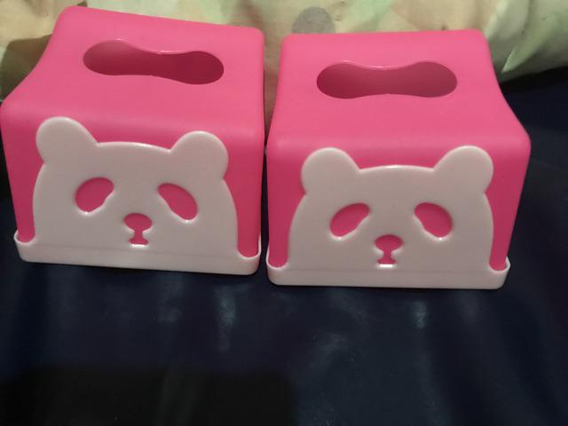 Tempat Tisu /kotak Tissue Happy Panda Segi